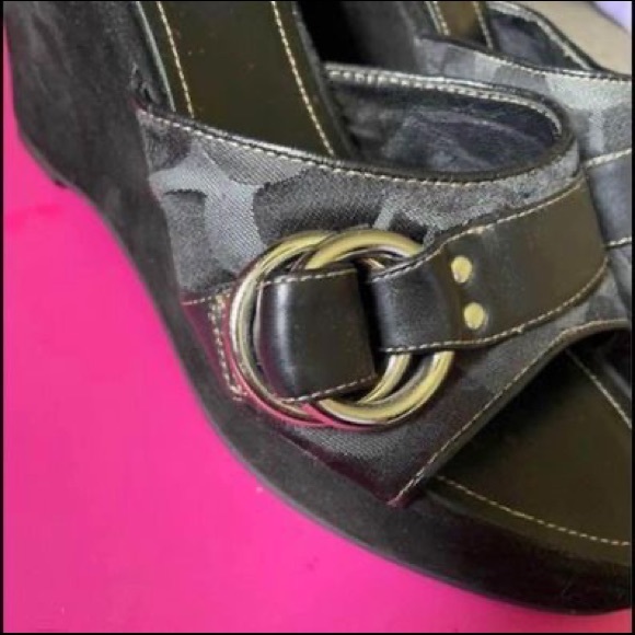 Coach “Meredith” Women’s Black Open Toe Sandal Size 8B - Picture 4 of 8